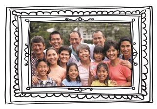 Group photo of an extended family