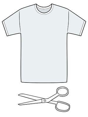 T-shirt and pair of scissors