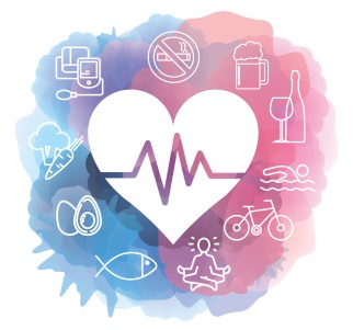 Graphic art of heart with a heartbeat signal