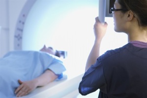 Photo of person in scanner