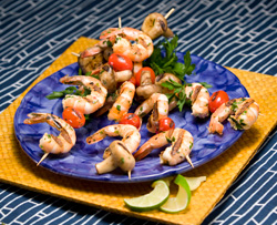Lime shrimp kabobs